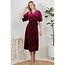 Golden Moon Star Velvet Wrap Midi Dress - Burgundy