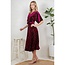 Golden Moon Star Velvet Wrap Midi Dress - Burgundy