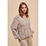 In Loom Embroidered Cable Knit Cardigan In Taupe