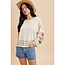 In Loom Embroidered Long Sleeve Top In Oatmilk