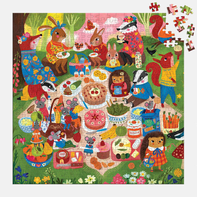 Galison/mudpuppy Woodland Picnic 500 Piece Family Puzzle