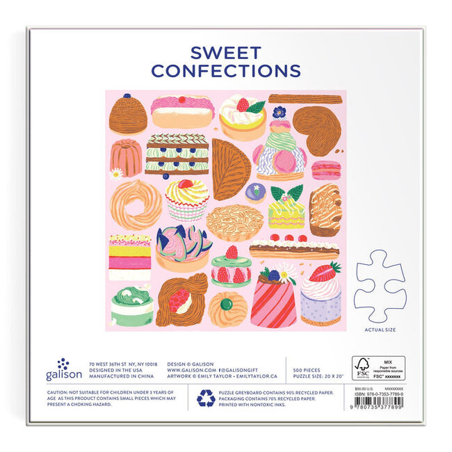 Galison/mudpuppy Sweet Confections 500 Piece Puzzle