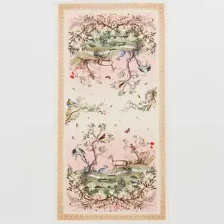 Fable England Woodland Scene Pink Long Scarf