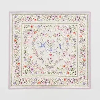 Fable England Forget Me Knot Cream Narrative Square Scarf