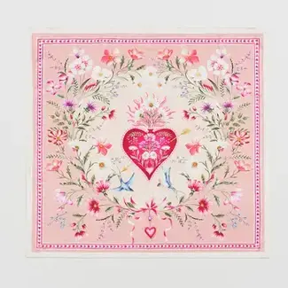 Fable England Penelope Pink Square Scarf