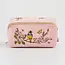 Fable England Love Scatter Pink Velvet Embroidered Cosmetic Pouch