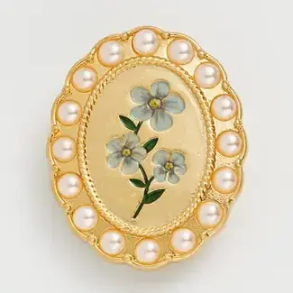 Fable England Forget Me Not Cameo Brooch