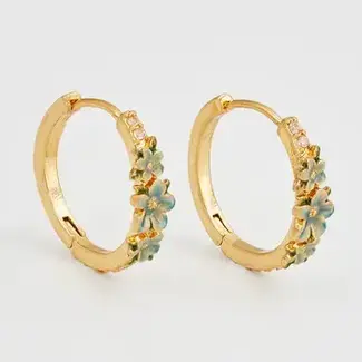 Fable England Floral Wreath Hoop Earrings