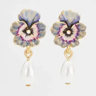 Fable England Pansy Pearl Earrings