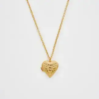 Fable England Floral Heart Gold Locket Necklace