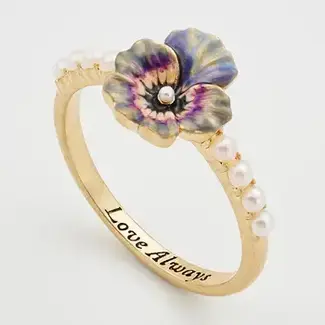 Fable England Pansy Pearl Ring