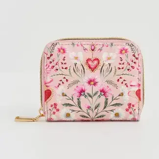 Fable England Floral Heart Pink Purse