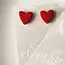 SageClayCo Heart Studs - Cherry Pie