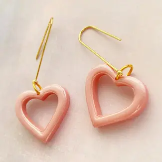 SageClayCo Heart Dangle Earrings