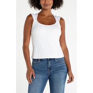 Liverpool Los Angeles Sleeveless Built In Bra Knit Top In Cream