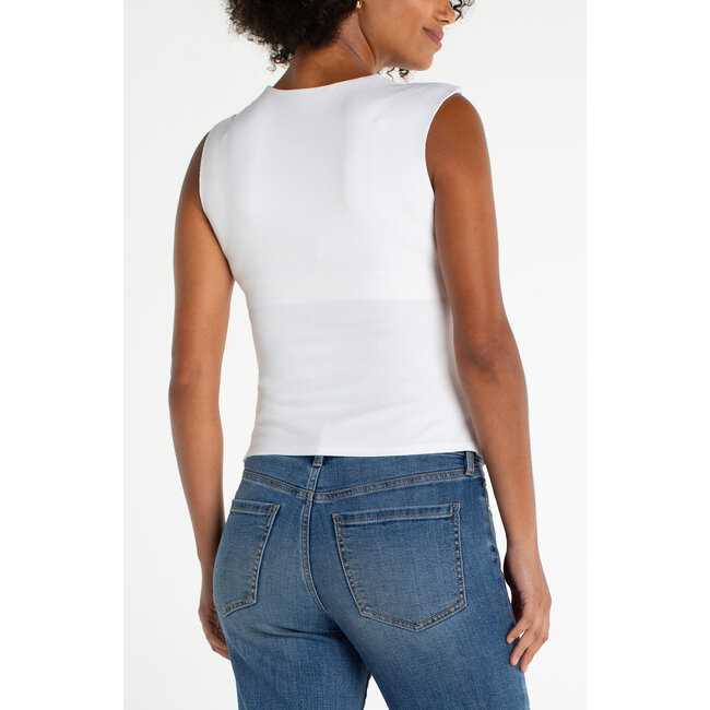 Liverpool Los Angeles Sleeveless Built In Bra Knit Top In Cream