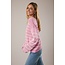 Long Sleeve Stripe Sweater in Pink