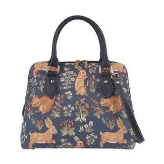 Forest Life Blue Top Handle Purse Handbag