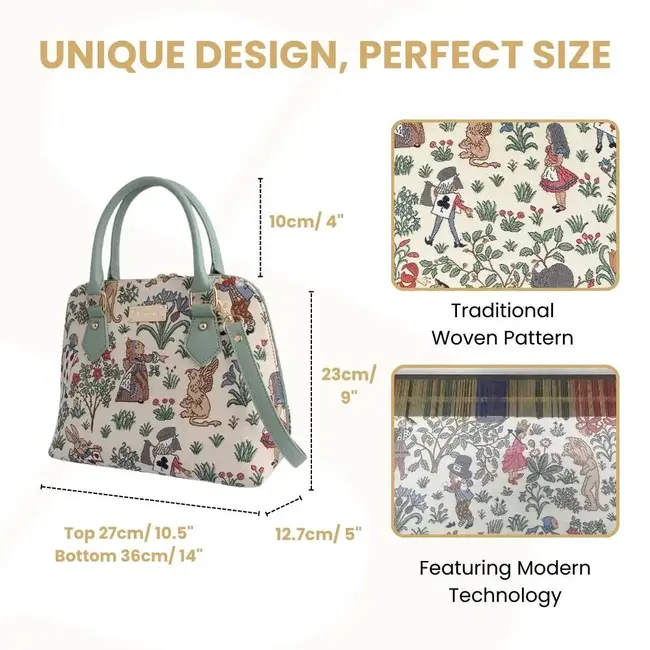 Alice in Wonderland Convertible Top Handle Purse Handbag