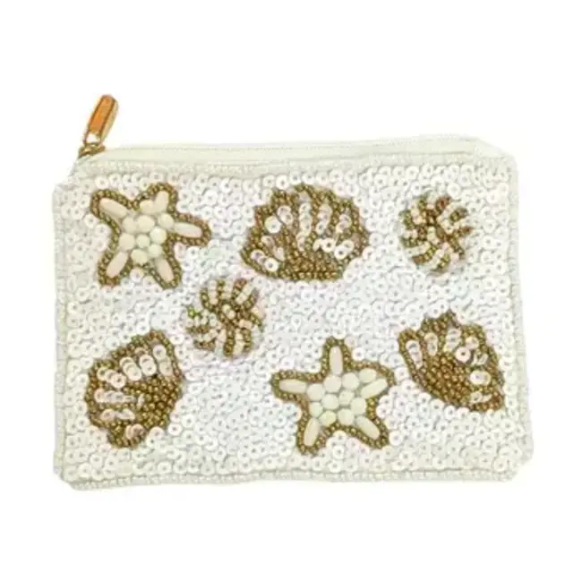 Coin Purse - Sea Shells Sequins