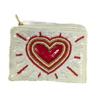 Coin Purse - Heart Design Beaded