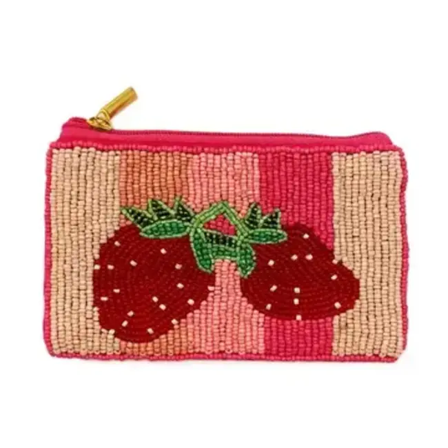Coin Purse - Strawberry Themed Fully Beaded