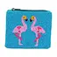 Coin Purse - Fully Beaded Blue Flamingo Theme