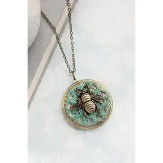 A Pocket of Posies Honey Bee Necklace - Large Round Locket