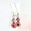 A Pocket of Posies Vintage Glass Earrings -Three Jewel - Rose Pink Sparkle
