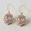 Vintage Inspired Pink Gemstone Cubic Zirconia Dangle Earrings