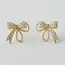 Pearl & CZ Bowknot Earrings
