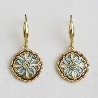 Enamel Dangle Earrings