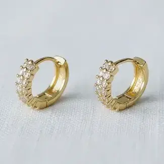 Small CZHuggie Hoop Earrings