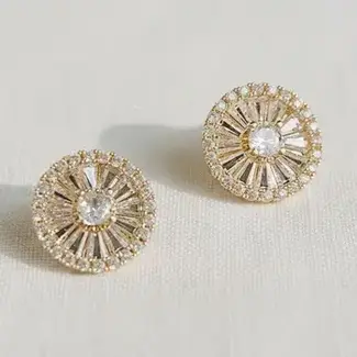 Pinwheel Cubic Zironia Stud Earrings