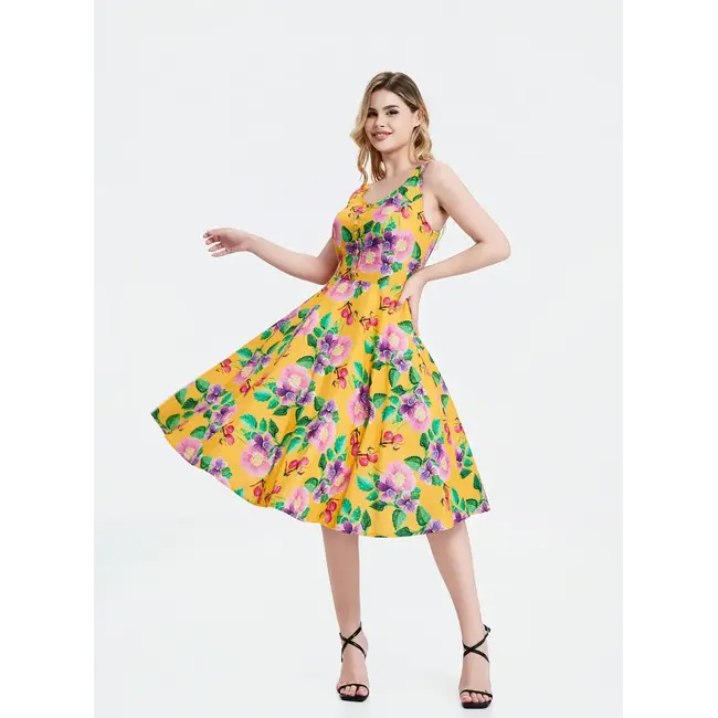 Miss Lulo Heidi - Wild Floral Medley Dress