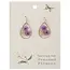 Lovely Lavender Dried Flower Gold Teardrop Earrings