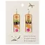 Multicolored Dried Flower Gold Bar Earrings