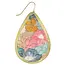 Pastel Floral Embroidered Fabric Teardrop Earrings