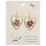Textured Gold Heart Purple Dried Flower Earrings