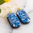 No Man's Land Blue Woodland Oblong Earrings
