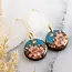 No Man's Land Turquoise + Pink Cherry Blossom Circle Earrings