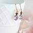 A Pocket of Posies Etched Glass Drop Earrings - Aurora Iridescent Floral