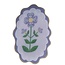 Enameled Metal Scalloped Printed Tray with Flower (more colours)