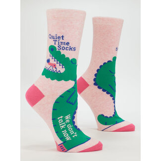 Blue Q Quiet Time Socks. We Don't Talk Now. Women's Crew Socks