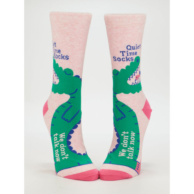 Blue Q Quiet Time Socks. We Don't Talk Now. Women's Crew Socks