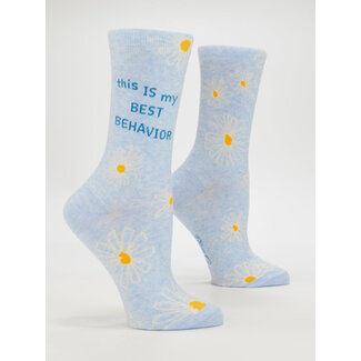 Blue Q This Is My Best Behavior Women's Crew Socks