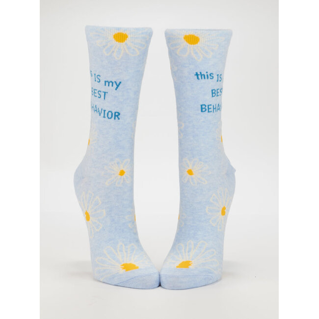 Blue Q This Is My Best Behavior Women's Crew Socks