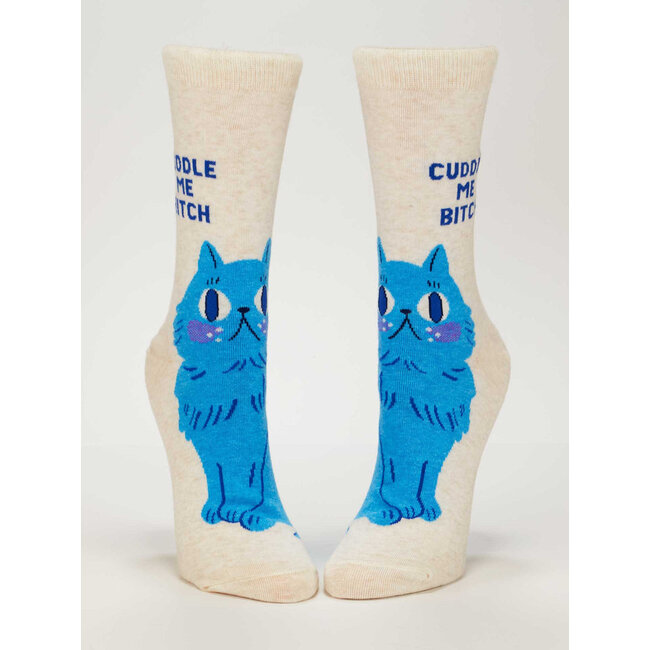 Blue Q Cuddle Me, Bitch Women's Crew Socks
