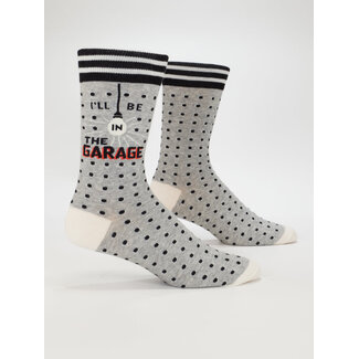 Blue Q I'll Be In Garage Men's Crew Socks