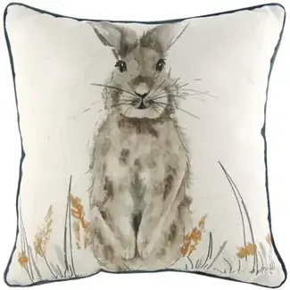 Oakwood Hare Square Cushion Beige